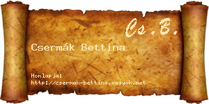 Csermák Bettina névjegykártya